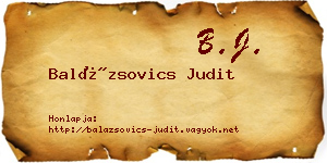 Balázsovics Judit névjegykártya